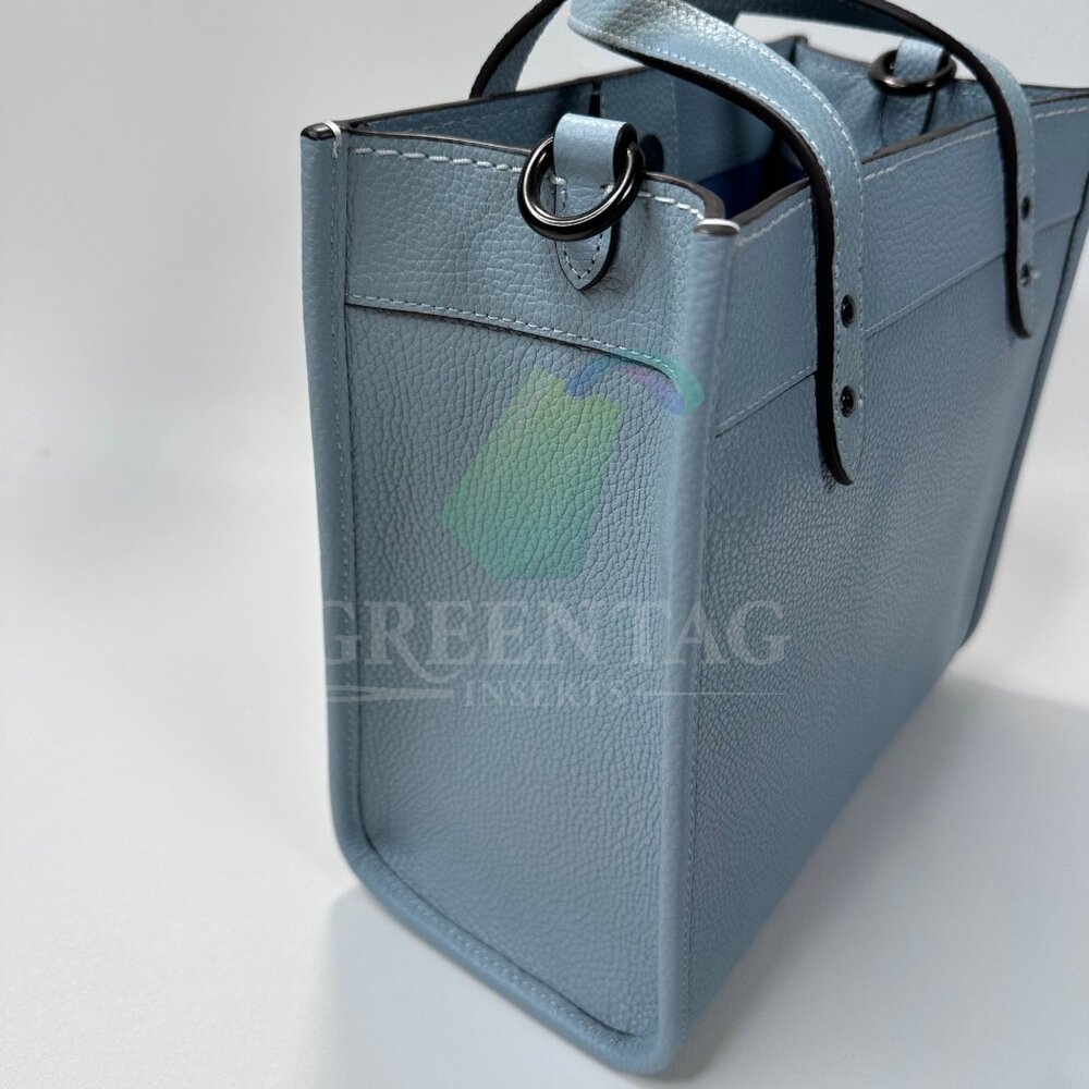 Coach Field Tote 22 In Polish Pebble Leather in Aqua - Picture 6 of 11
